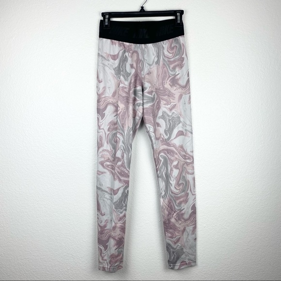 NIKE NSW Leg-A-See Pink Gray Marble Leggings Small - Picture 3 of 10